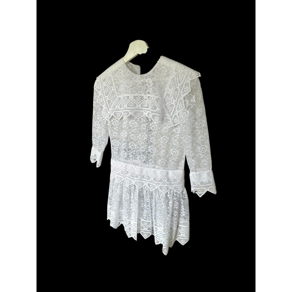 Vintage 70's The Ribbons And Lace Collection Dress Youth Sz 10 Women's XXS White